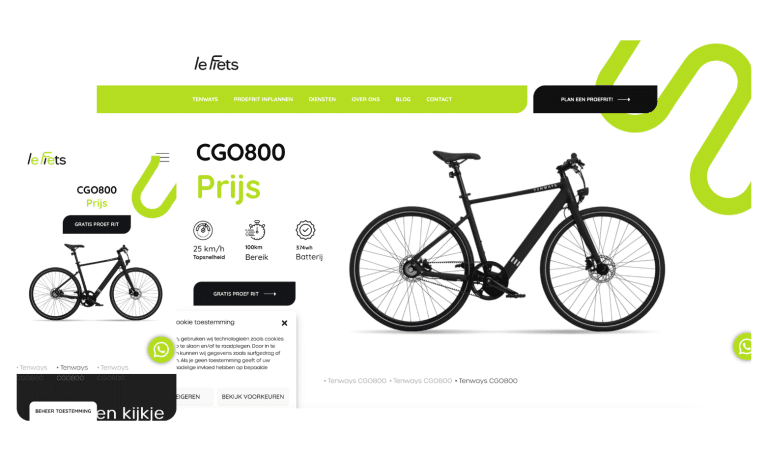 Le fiets fietsenwinkel website